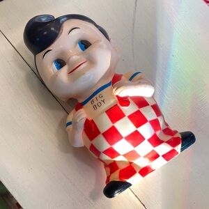 Vintage Bobs Big Boy checkered Red and White bank